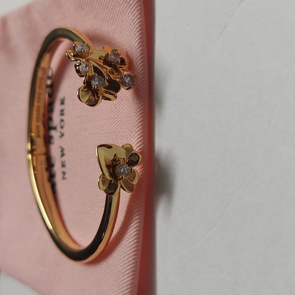 kate spade new yorkGold-Tone Precious Pansy Cuff Bracelet - Picture 5 of 8